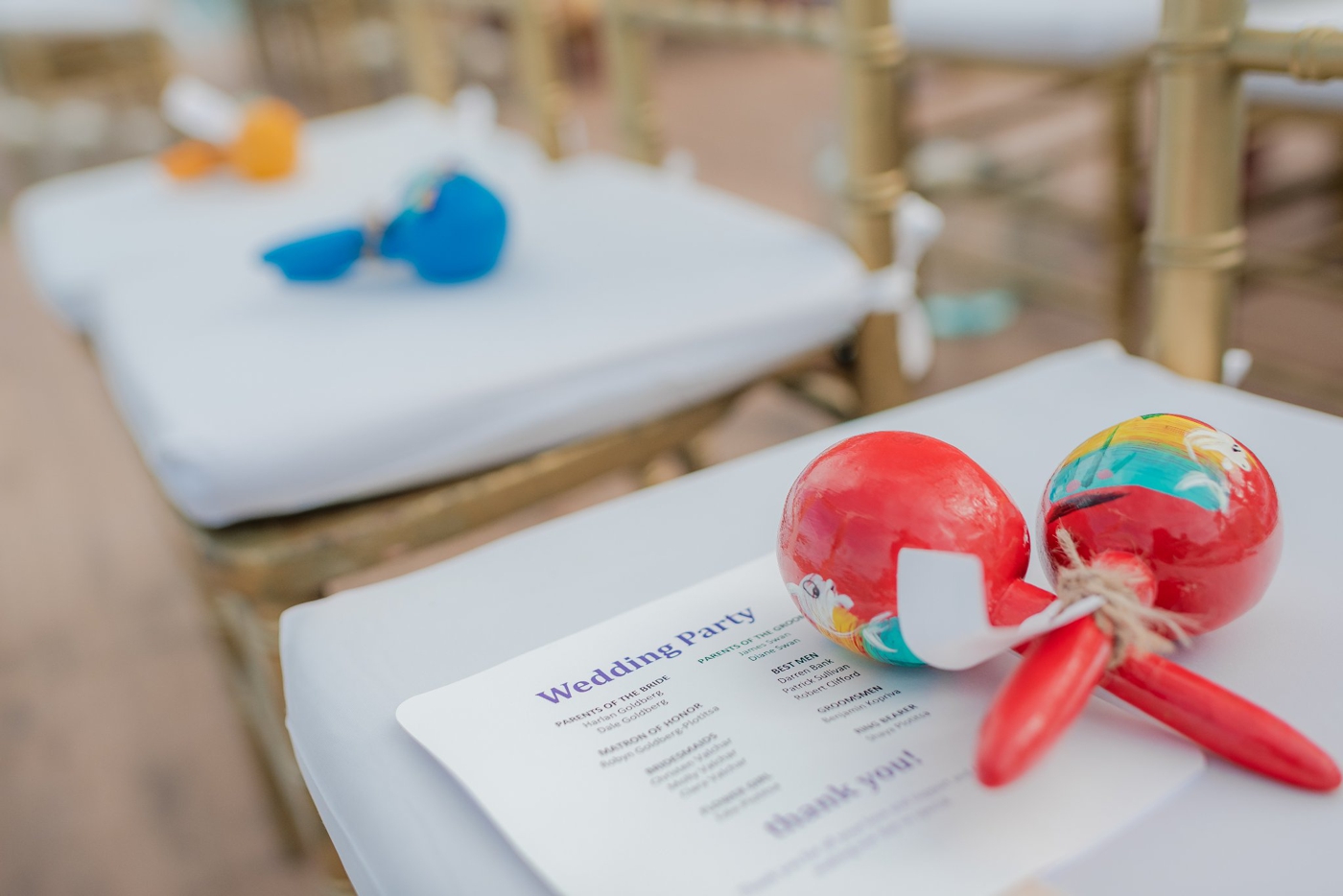 Maraca guest gifts for a destination wedding in Mexico