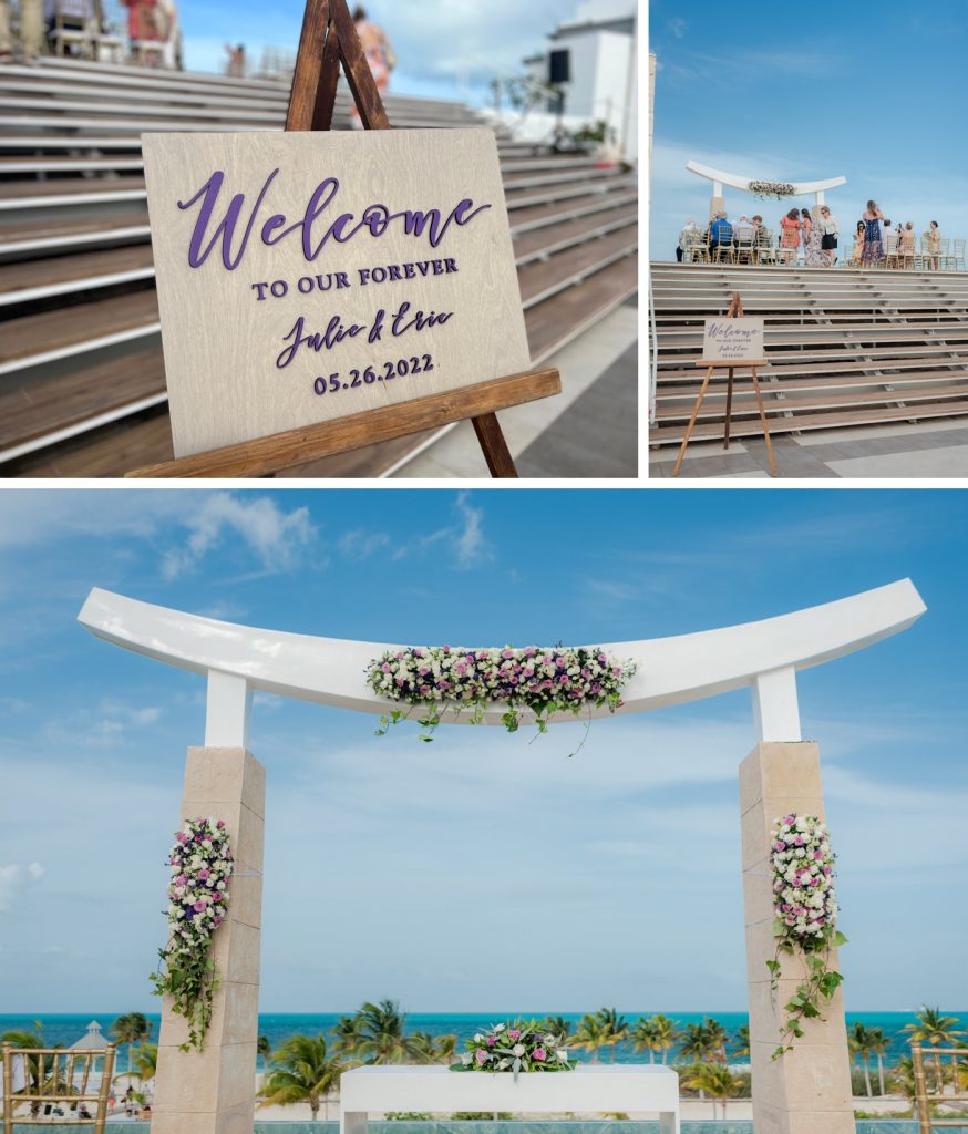 Wedding ceremony at the Sky Gazebo at Majestic Elegance Costa Mujeres