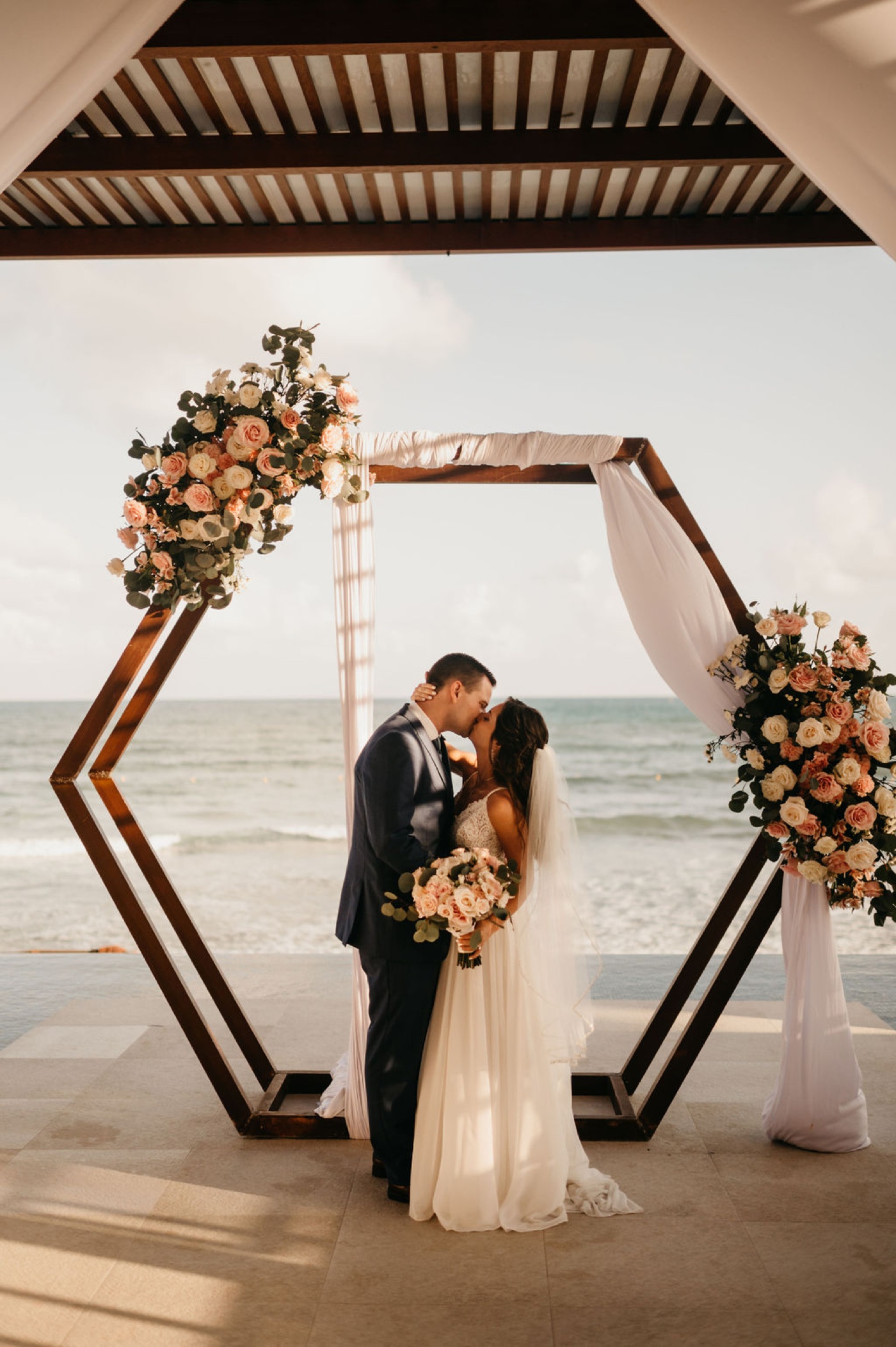 Wedding ceremony on the Pergola Deck at Dreams Jade Resort & Spa