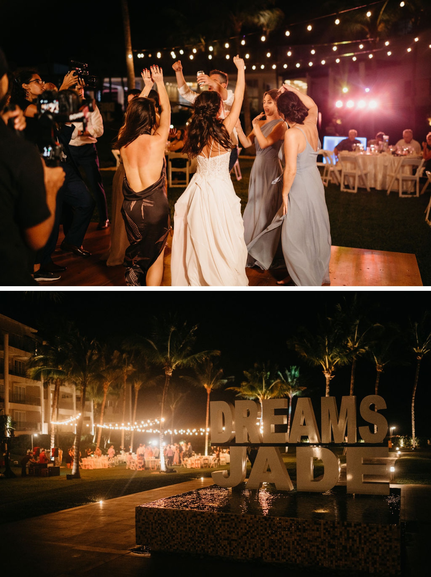 Outdoor wedding reception at Dreams Jade Resort & Spa