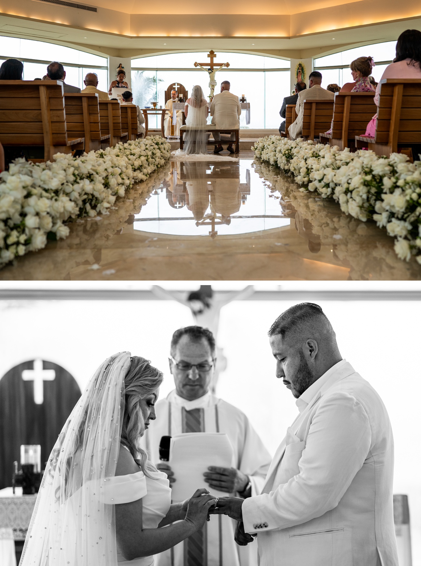 Catholic wedding ceremony in the chapel at Moon Palace Cancùn