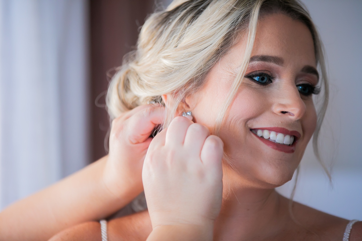 Bride getting ready for her wedding at Riu Palace Aruba