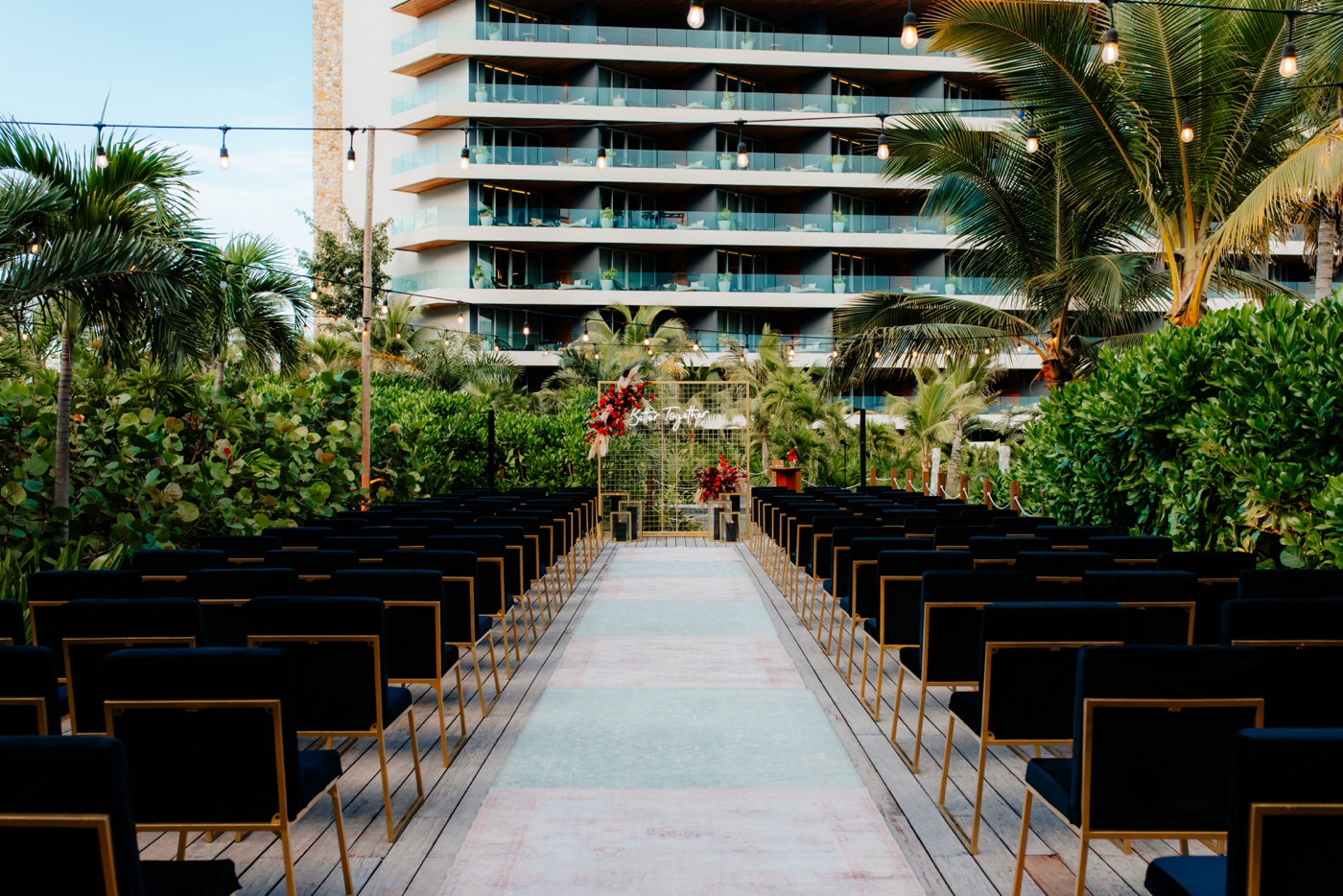 Wedding ceremony on the Pool Deck at Secrets Moxché