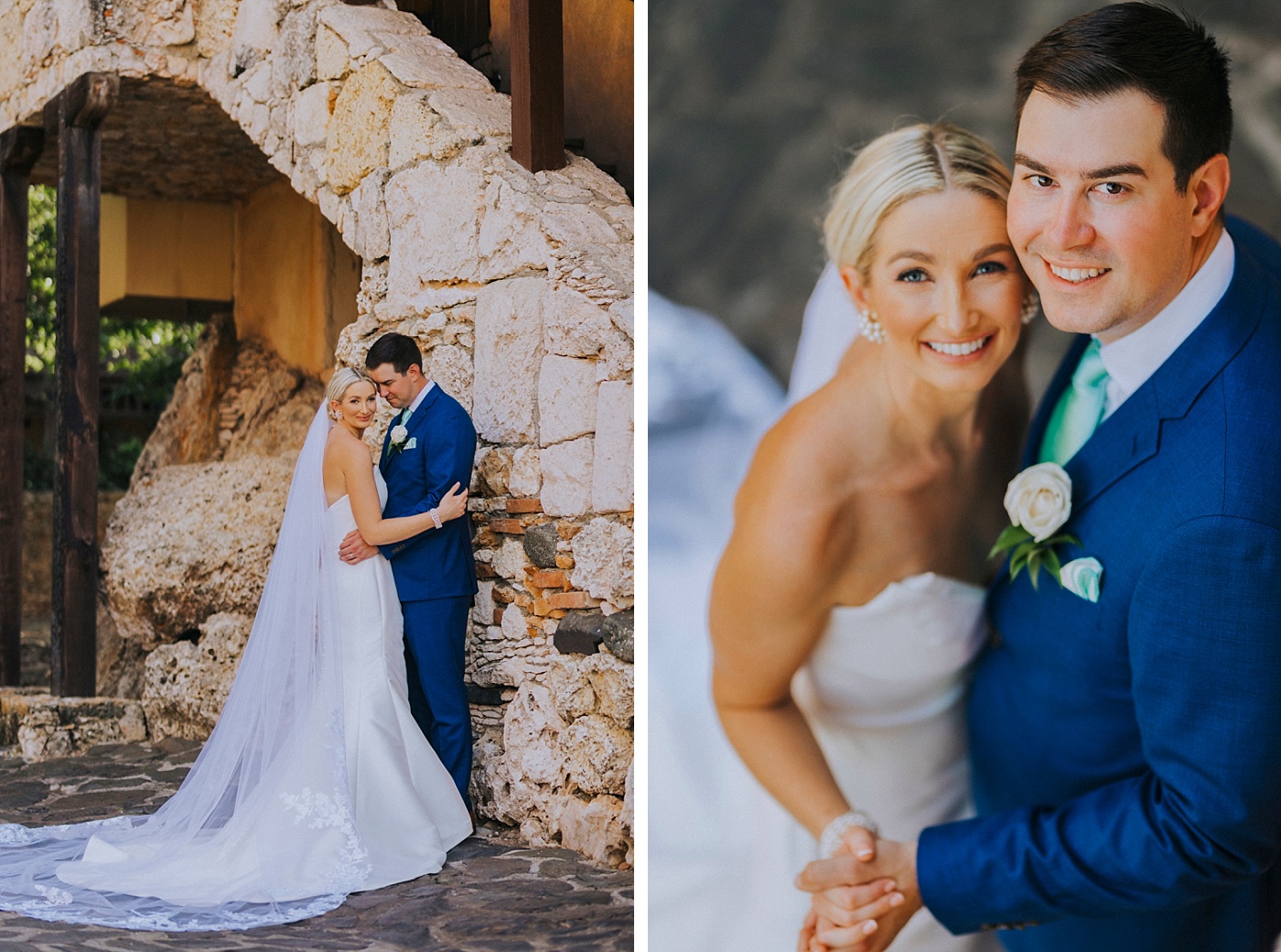 Bride and groom portraits for a Caribbean destination wedding 