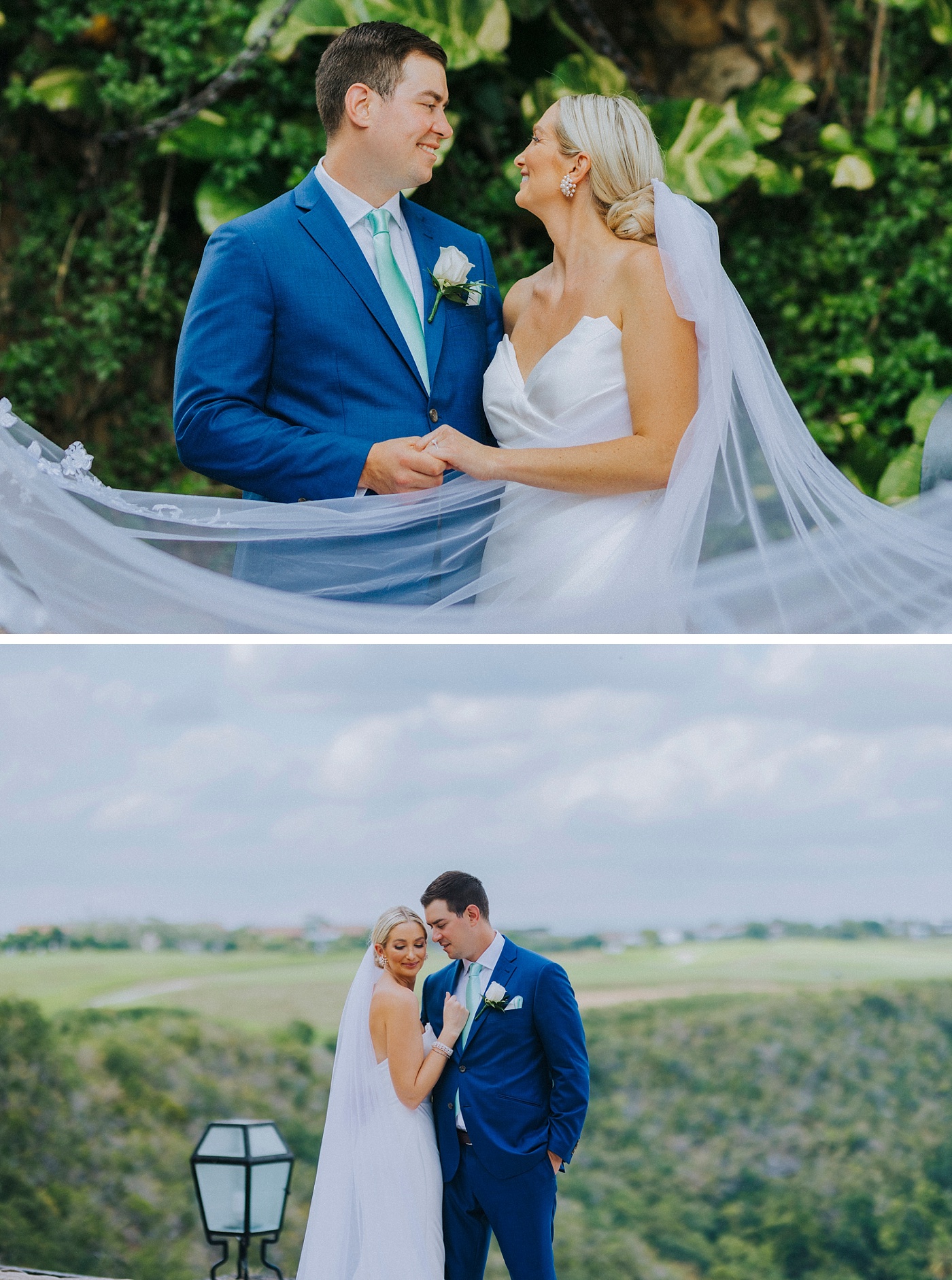 Wedding portraits overlooking the river in Altos de Chavón for a Carrbbean destination wedding