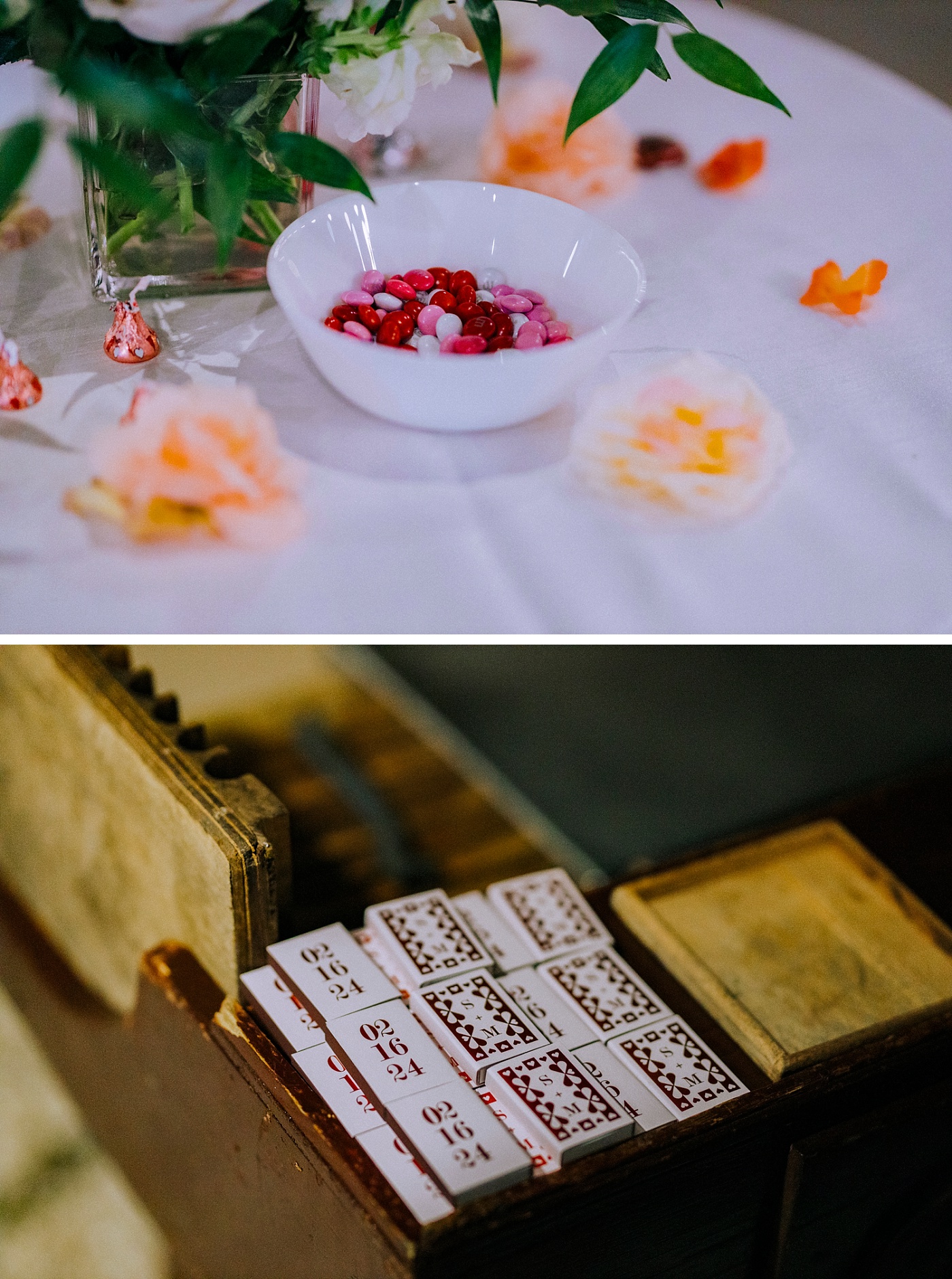 Candy and matchbox custom party favors for a destination wedding welcome party at Casa de Campo