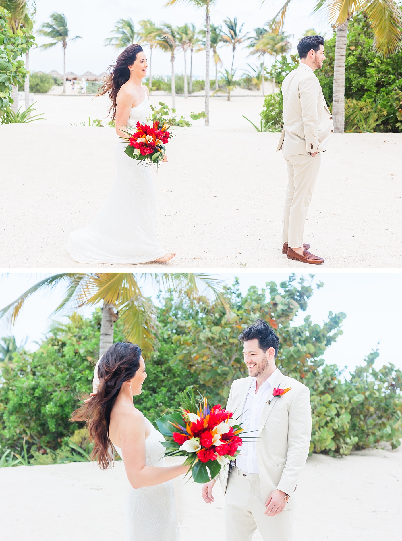 First look on a white sand beach at Majestic Elegance Costa Mujeres in Mexico