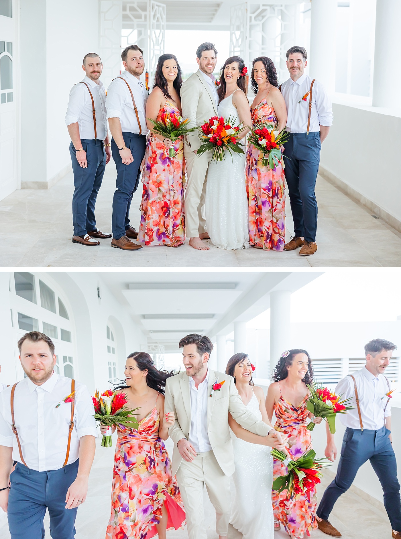 Wedding party portraits at a destination wedding in Mexico planned by Bridie Travel