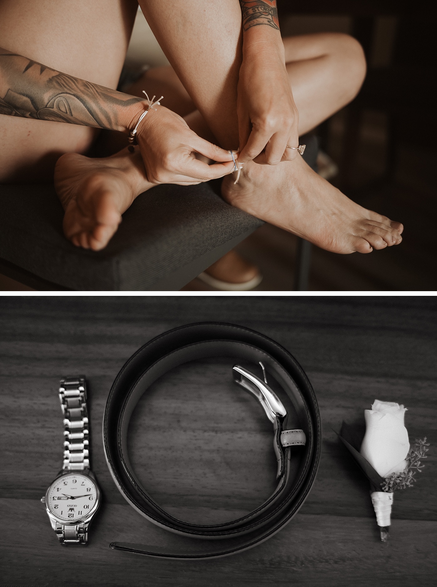 Details of bride and groom getting ready at Majestic Elegance Costa Mujeres in Cancun, Mexico