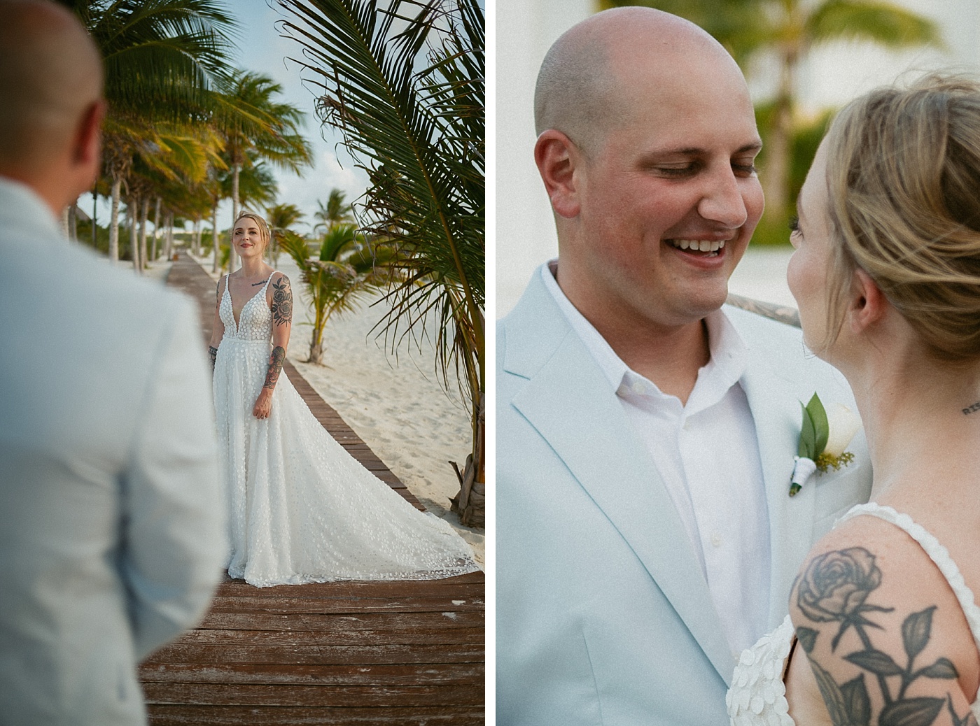 Wedding portraits at a wedding venue in Cancun, Mexico