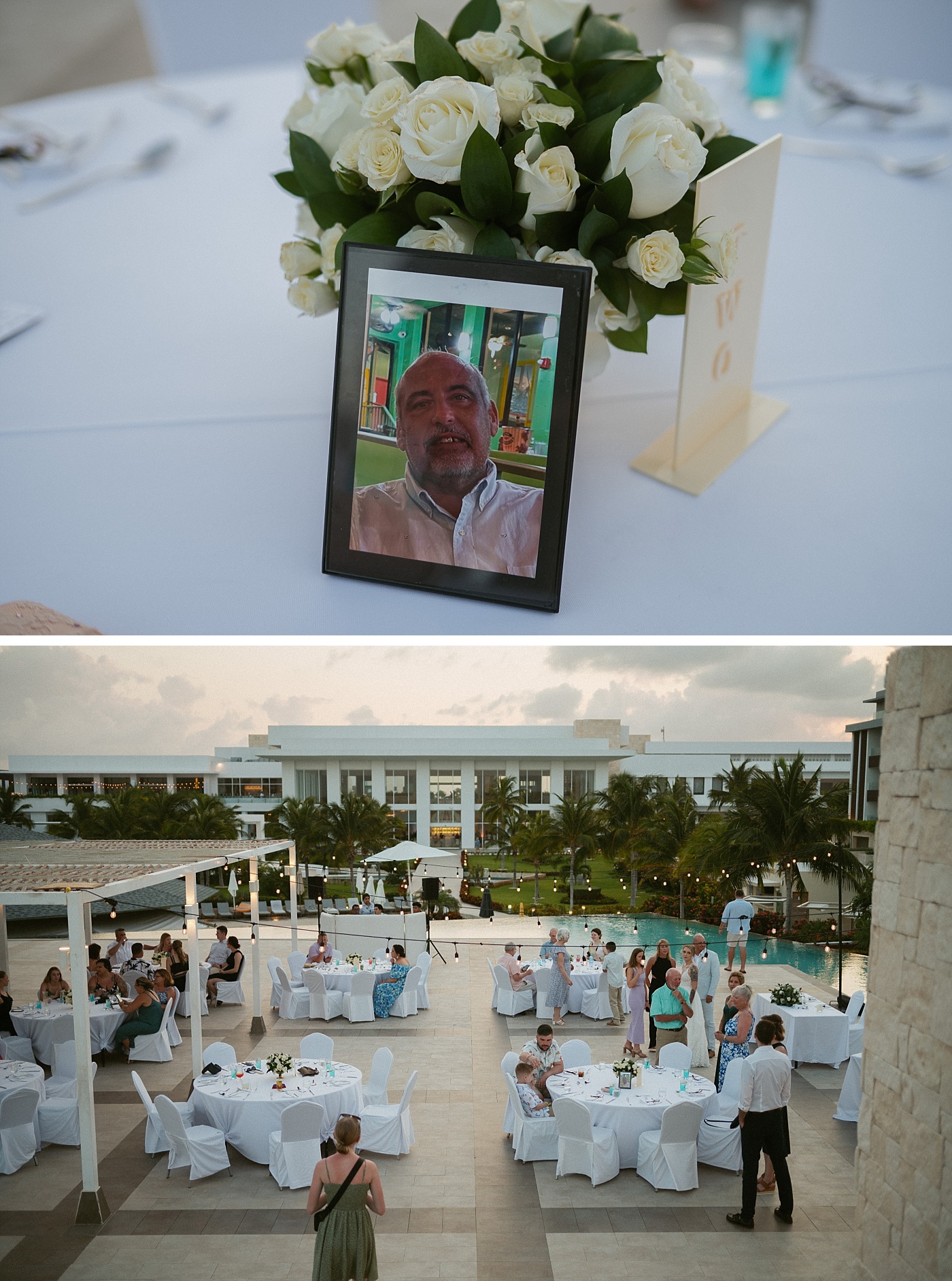 Reception details at the Sky Wedding Terrace at Majestic Elegance Costa Mujeres in Cancun, Mexico