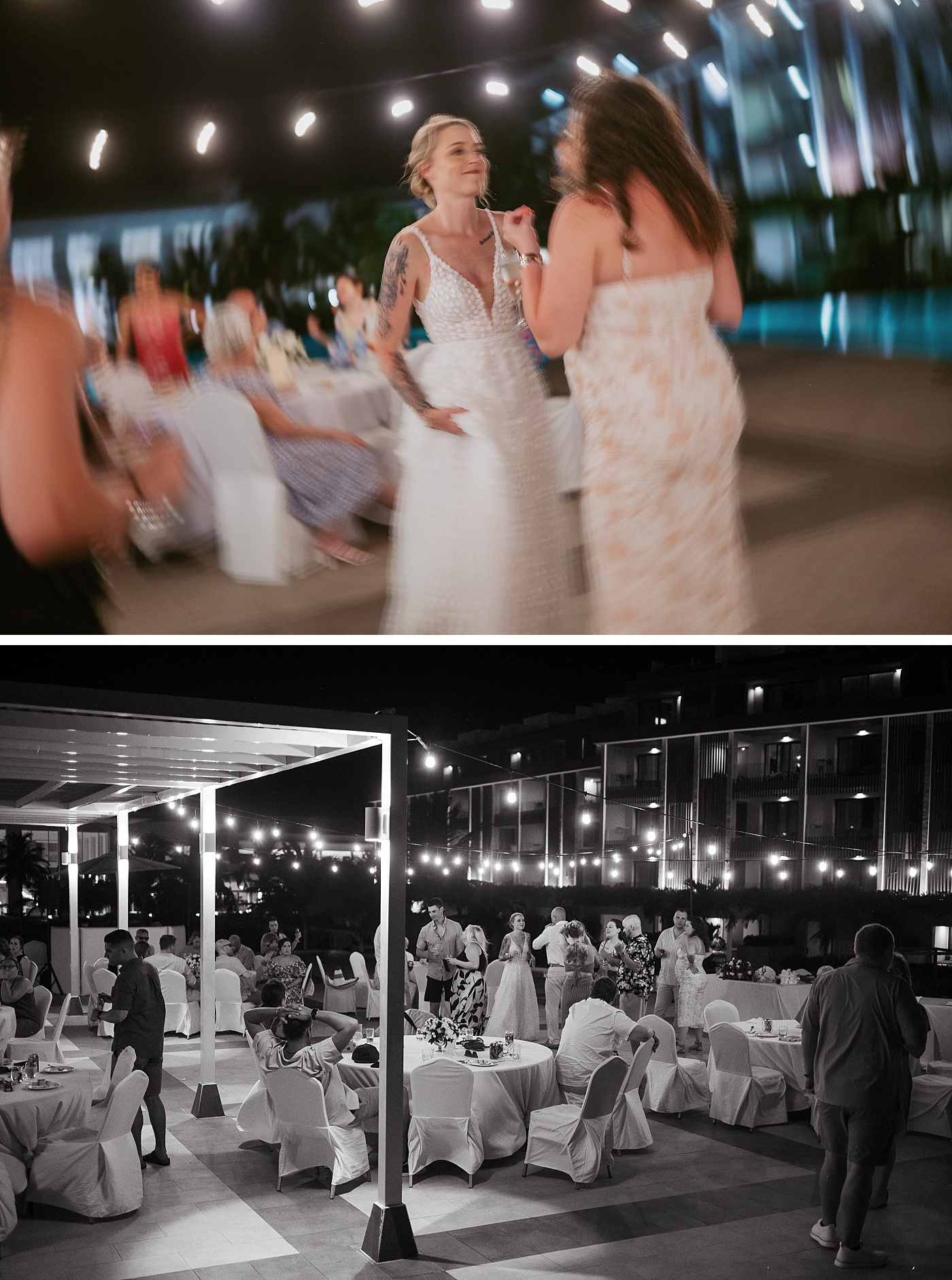 A wedding parties at a wedding venue in Cancun Mexico 