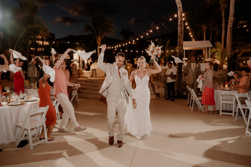 Grand Fiesta Americana Los Cabos wedding couple making an entrance