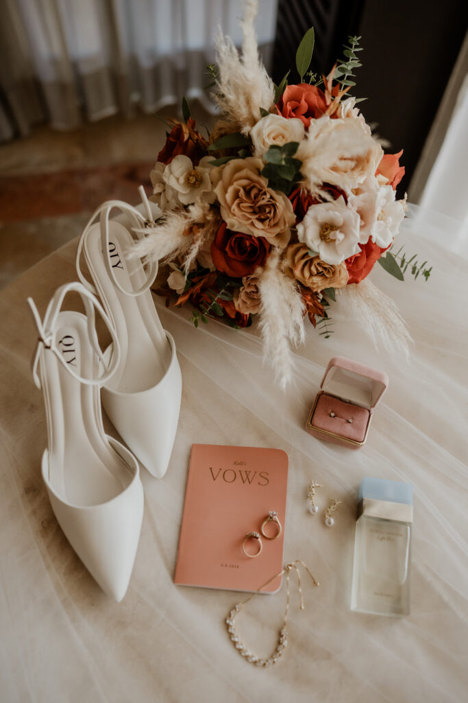 Grand Fiesta Americana Los Cabos wedding bridal flowers and heels