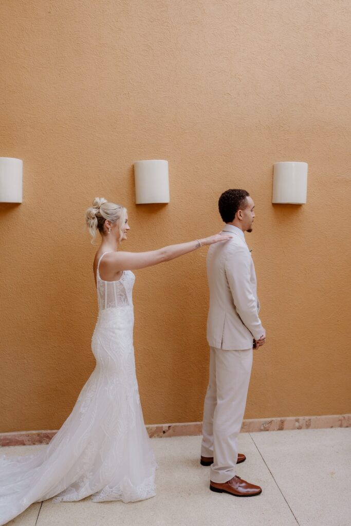 Grand Fiesta Americana Los Cabos wedding couple's first look