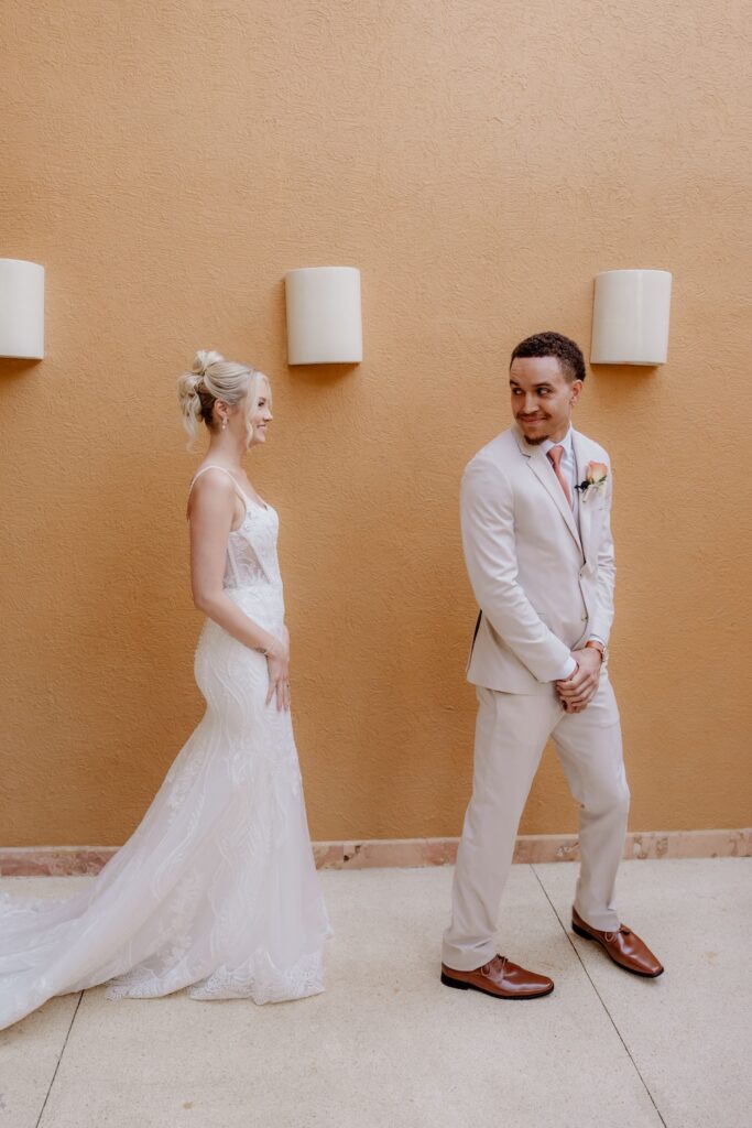 Grand Fiesta Americana Los Cabos wedding couple's first look