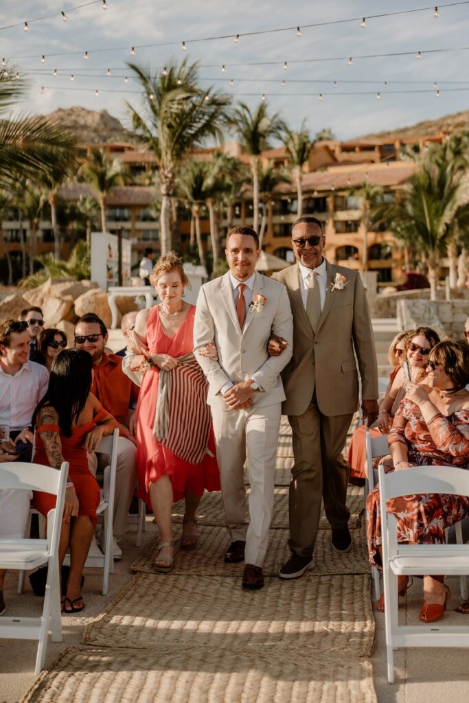 Grand Fiesta Americana Los Cabos groom walking down aisle