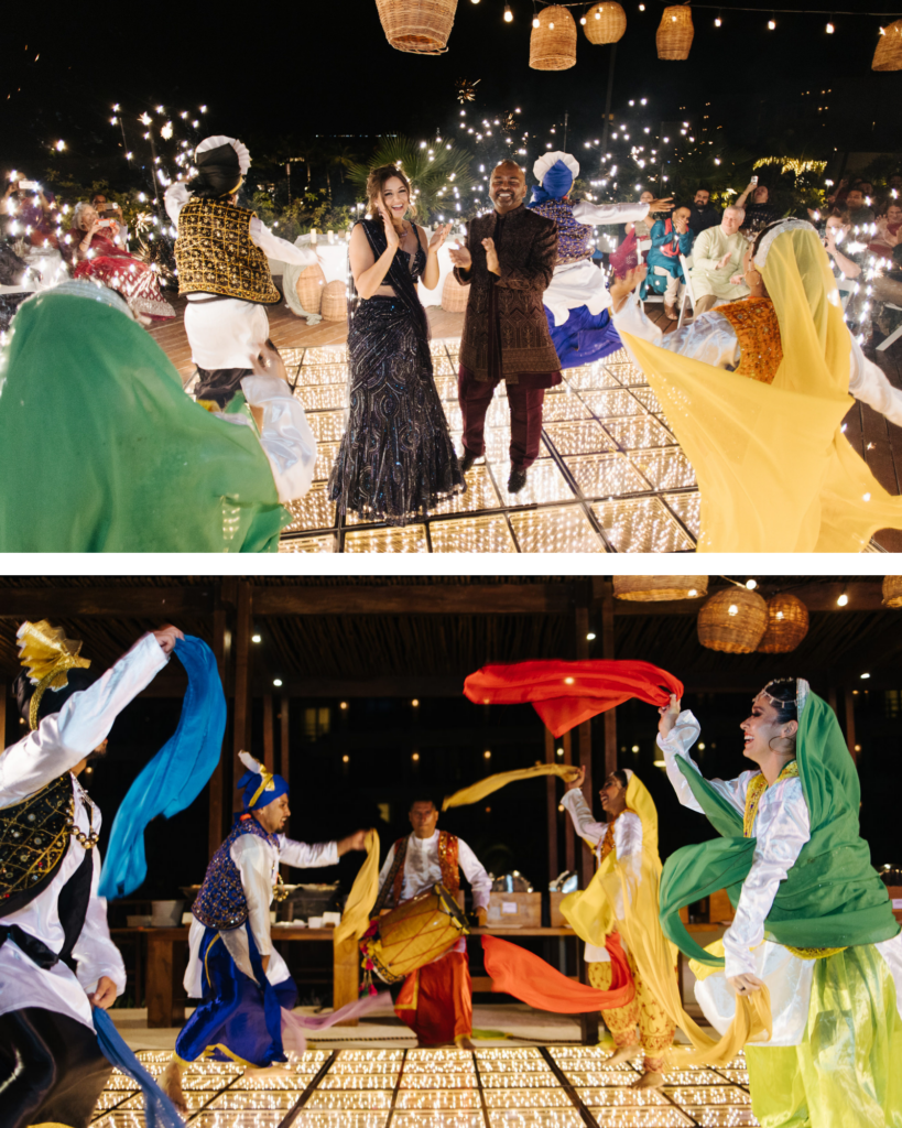 Secrets Playa Blanca South Asian wedding mendhi dancers
