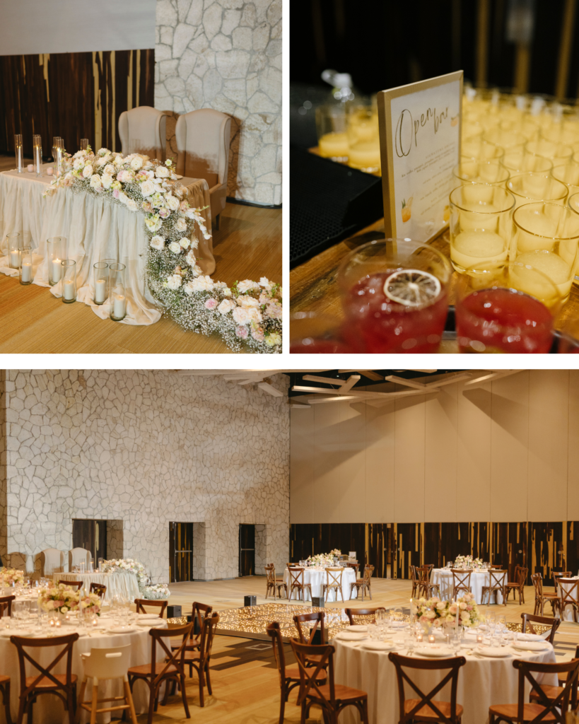 Hotel Xcaret Mexico wedding reception in ballroom