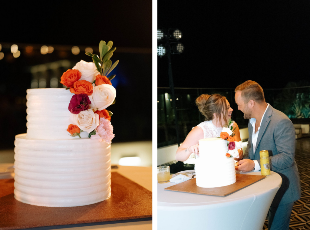 Hard Rock Los Cabos wedding couple cutting cake
