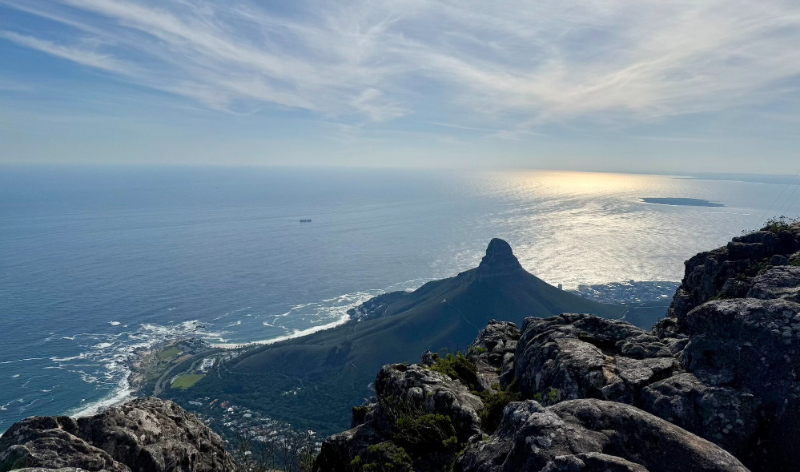 Coastal view over Cape Town and ocean cliffs, showing why South Africa is a good place for a honeymoon