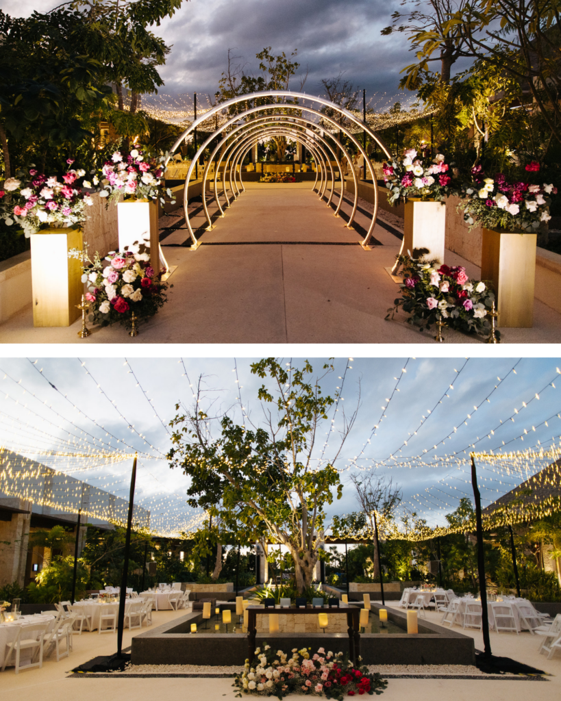 Secrets Playa Blanca wedding reception at Contoy Plaza