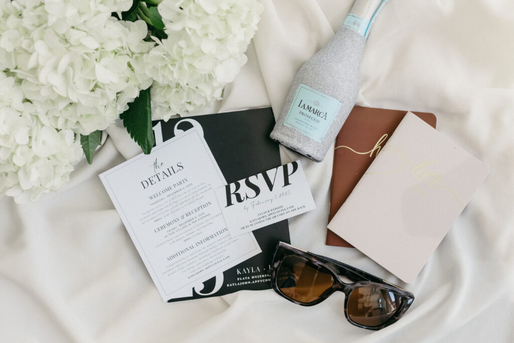 destination wedding checklist planning flatlay