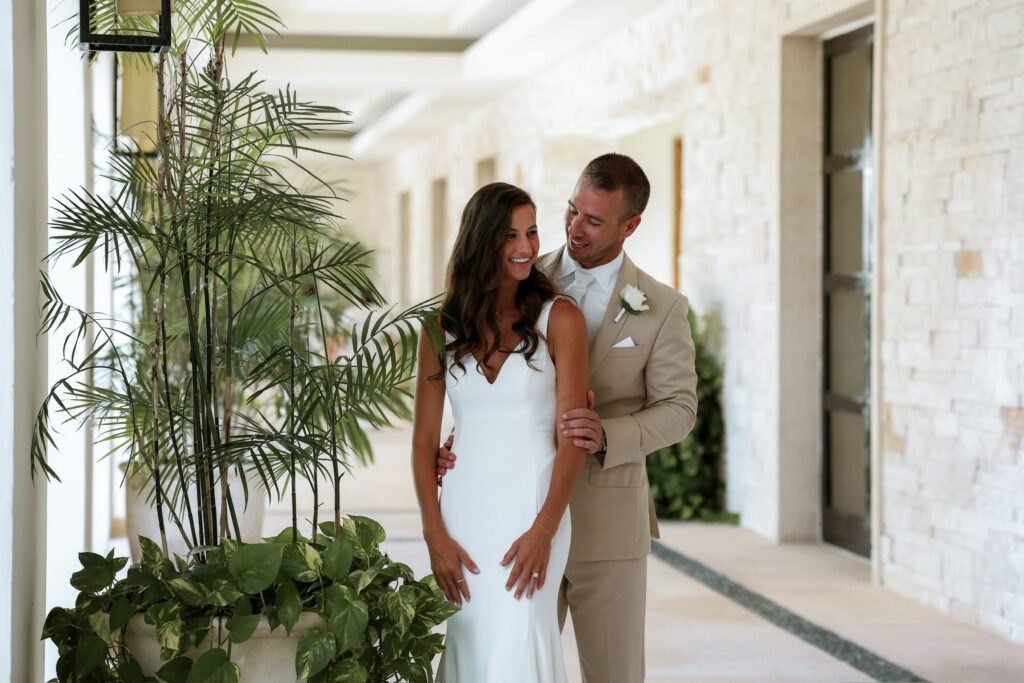 destination wedding group rates room block all inclusive resort - wedding couple at Secrets Akumal