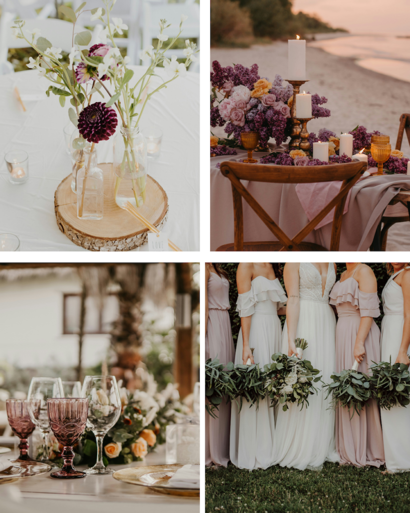 Plum & olive Fall Wedding Color Palette for your destination wedding.
